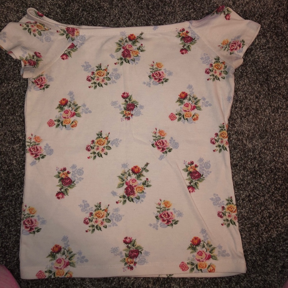 Off The Shoulder Floral Shirt